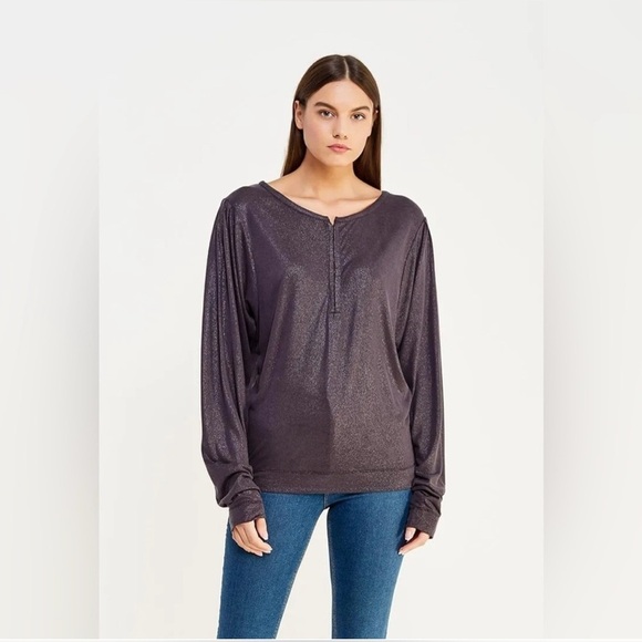 NWOT Free People Olivia Henley Top Dusty Rose - Picture 1 of 4